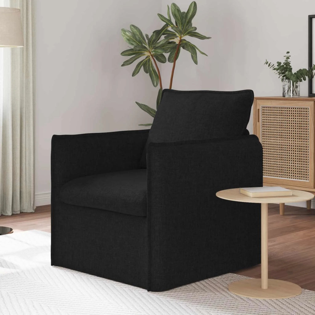 Divano Nero 195 x 82 x 85 cm Tessuto