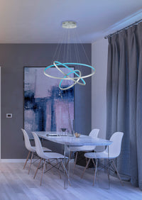 Lampada a Sospensione da Interno a LED in Metallo Nickel Opaco