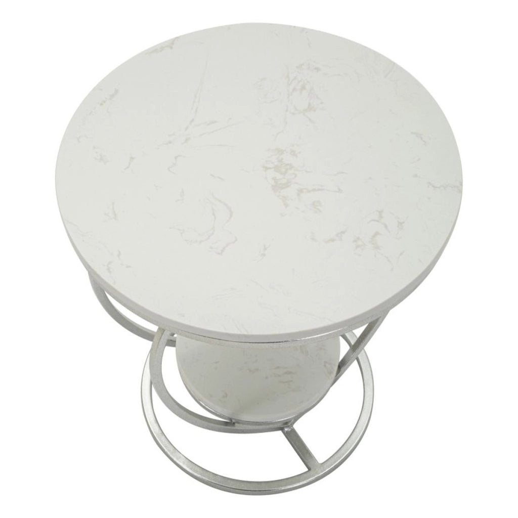 Tavolino Cuore 1, Argento, Metallo, 40x40x45,5 cm