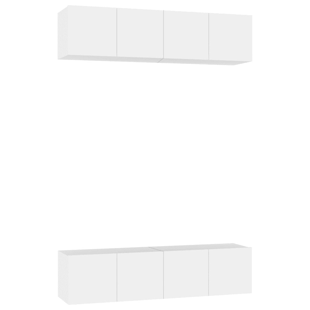 Mobili TV 4 pz Bianchi 60x30x30 cm in Truciolato cod mxl 14661