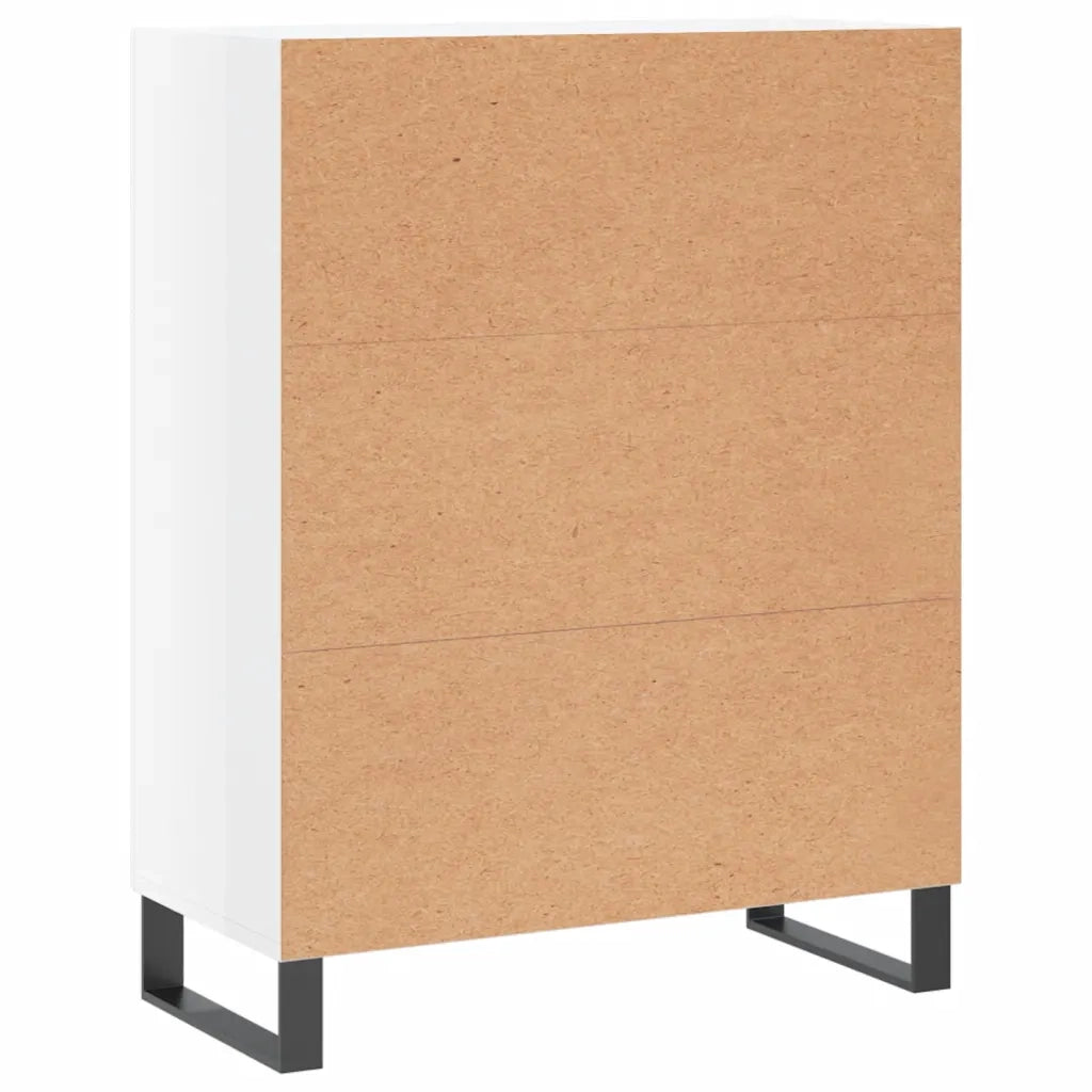 Credenza-Buffet-Armadio da cucina 69,5x34x90 cm in Legno Multistrato Bianco Lucido 640168