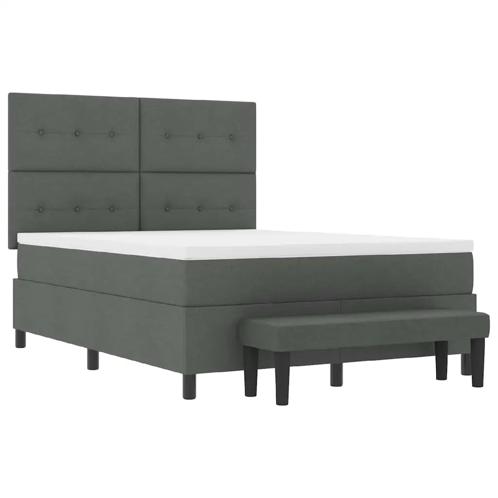 Letto a molle con cuscino Grigio scuro 140 x 190 cm Tessuto 3344066
