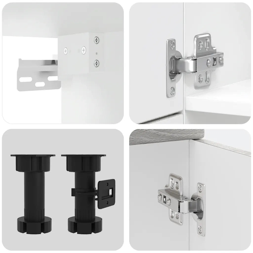 vidaXL Set Mobili da Cucina 7 pz Porto Grigio Sonoma in Truciolato