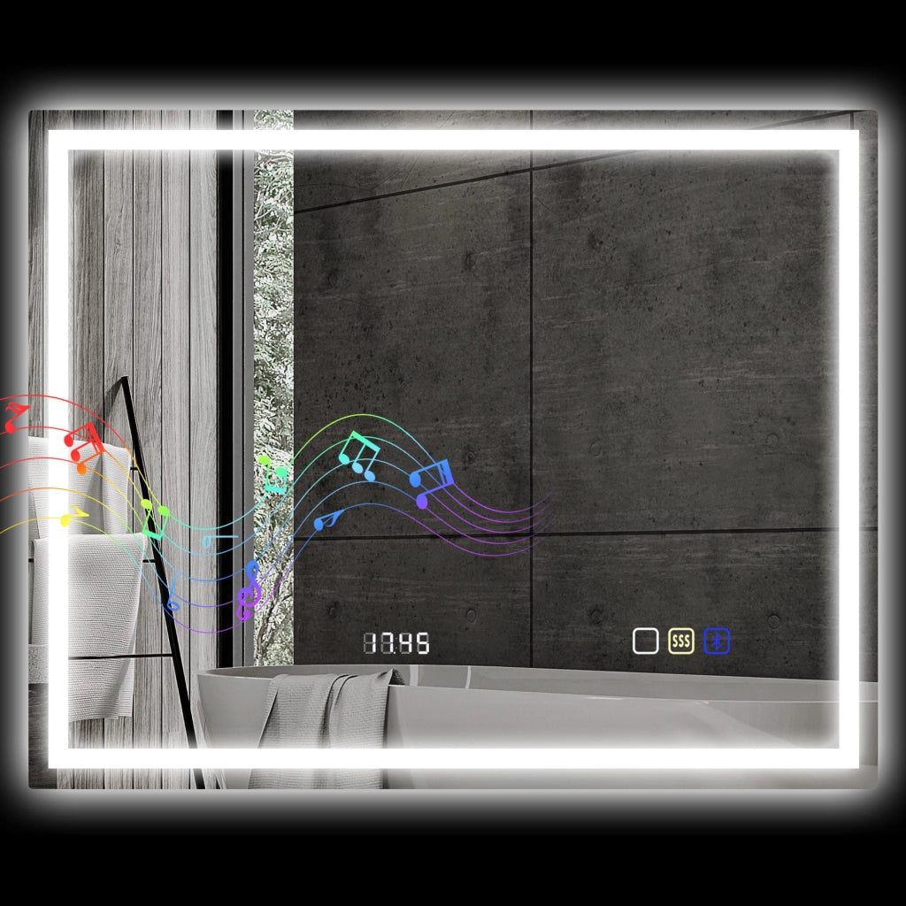 Specchio da Bagno LED con Luce Regolabile ¨C Zephmum ¨C 80x100 cm Antracite