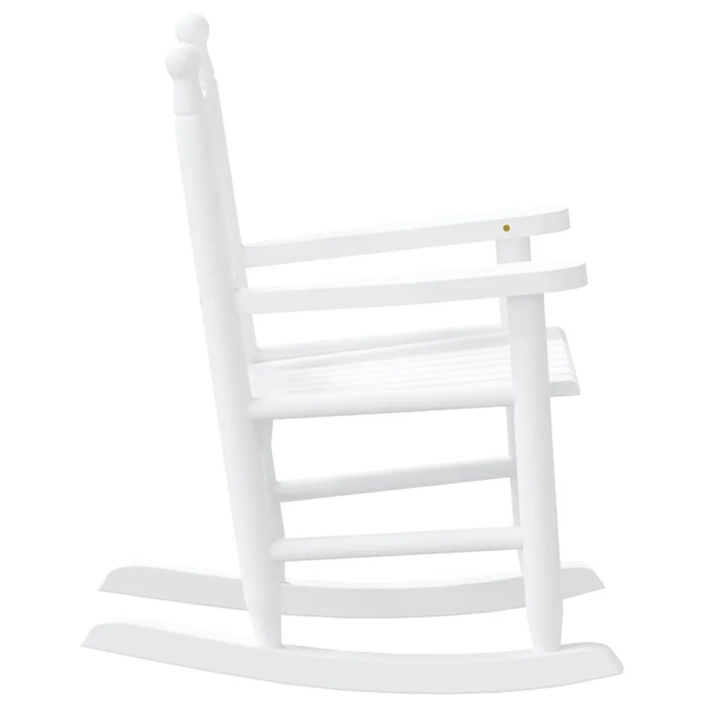 vidaXL Sedie a Dondolo per Bambini 2 pz Bianche Legno Massello Pioppo
