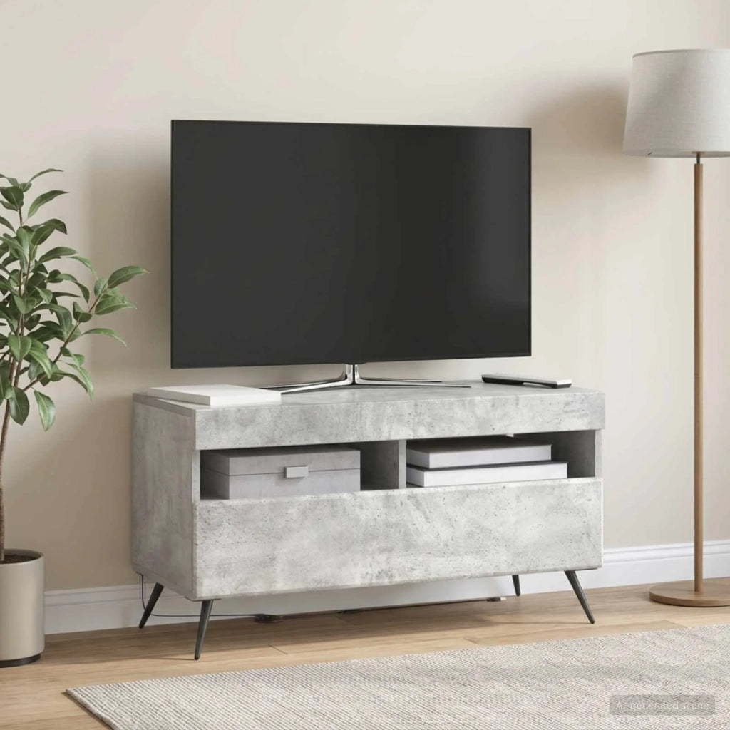 Mobile TV LED Grigio Cemento Legno ingegnerizzato 897658