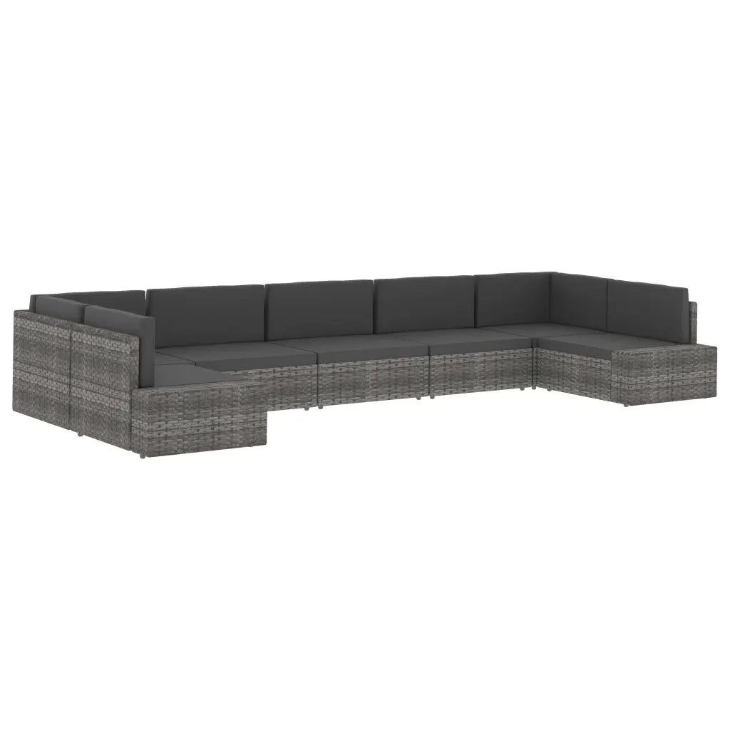 Seduta Centrale Modulare in Polyrattan Grigia CFW3321322