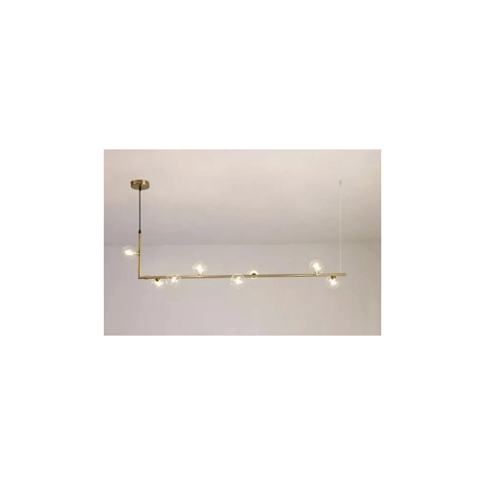 Trade Shop - Lampadario 8 Sfere G9 In Vetro Da Soffitto In Metallo Oro Design Moderno 71638 -