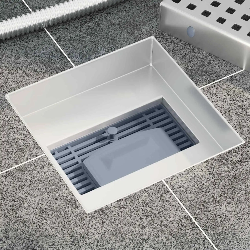 Scarico doccia a pois Argento 15 x 15 cm Acciaio Inox 304 42015934