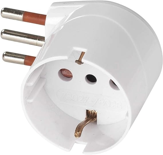 ADATTATORE SALVASPAZIO 90  ° SCHUKO 10A ROSI 2P+T - prese 10 2P+T Col. Bianco - ROSI