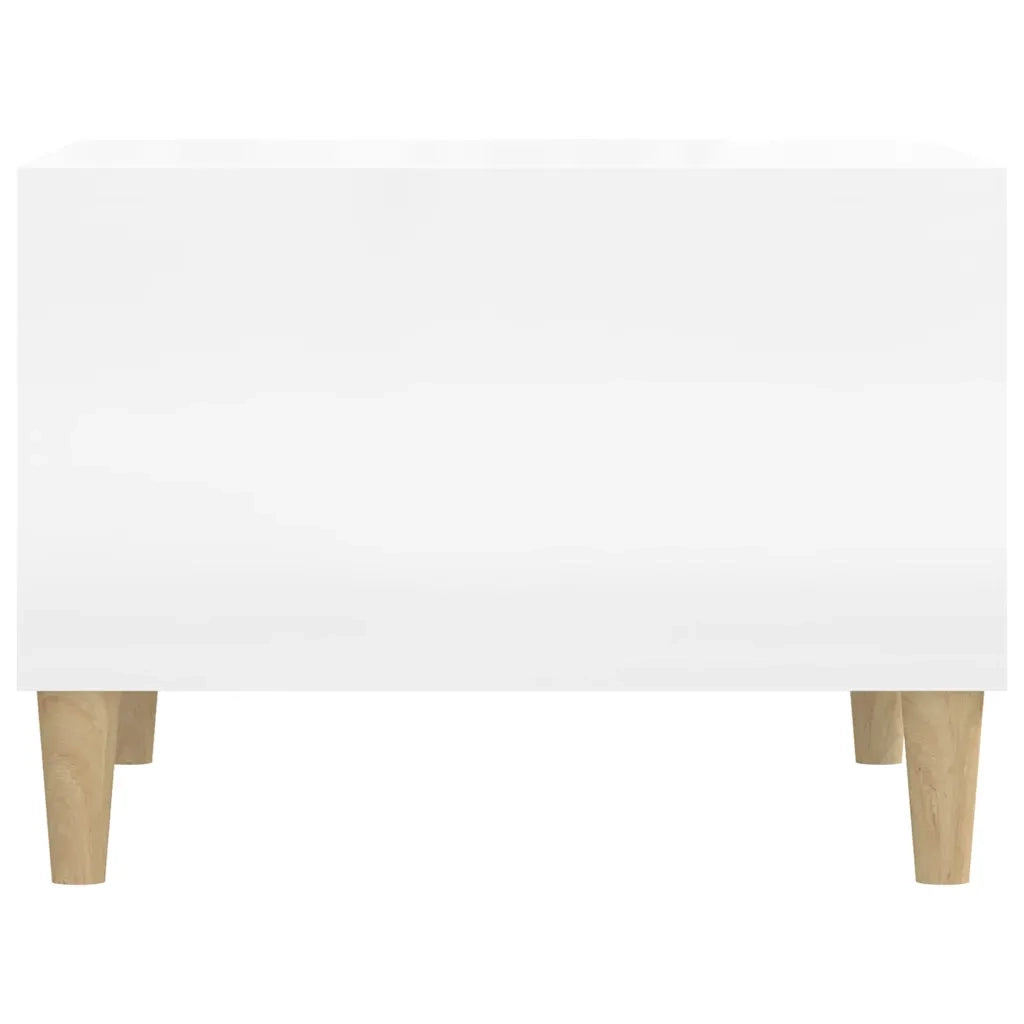 Tavolino salotto | Tavolino da caff¨¨ | Tavolino da Soggiorno Bianco Lucido 60x50x36,5 cm Legno Multistrato