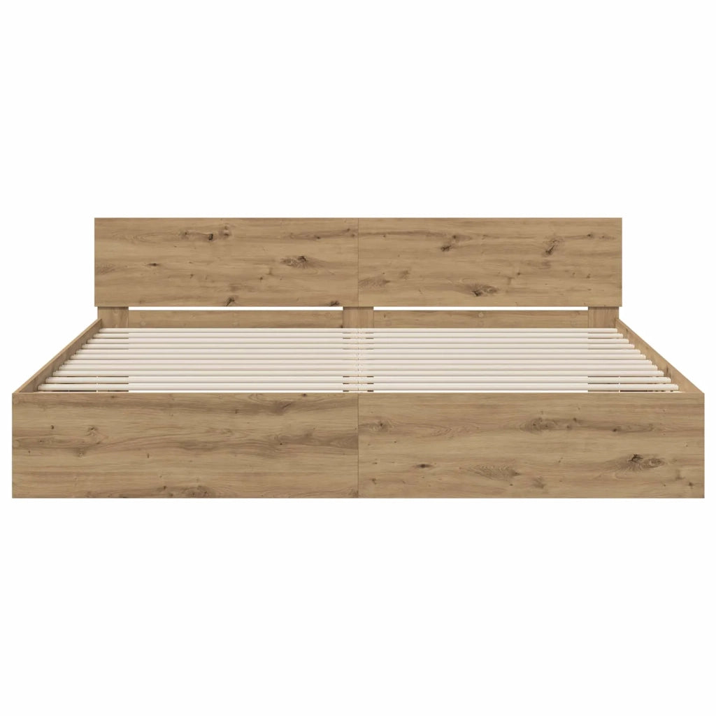 Struttura letto con testata Rovere Artigianale 200 x 200 cm 3445769