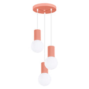 Pure Lume SFERA sospensione 3 sfere vetro rigato bianco G9