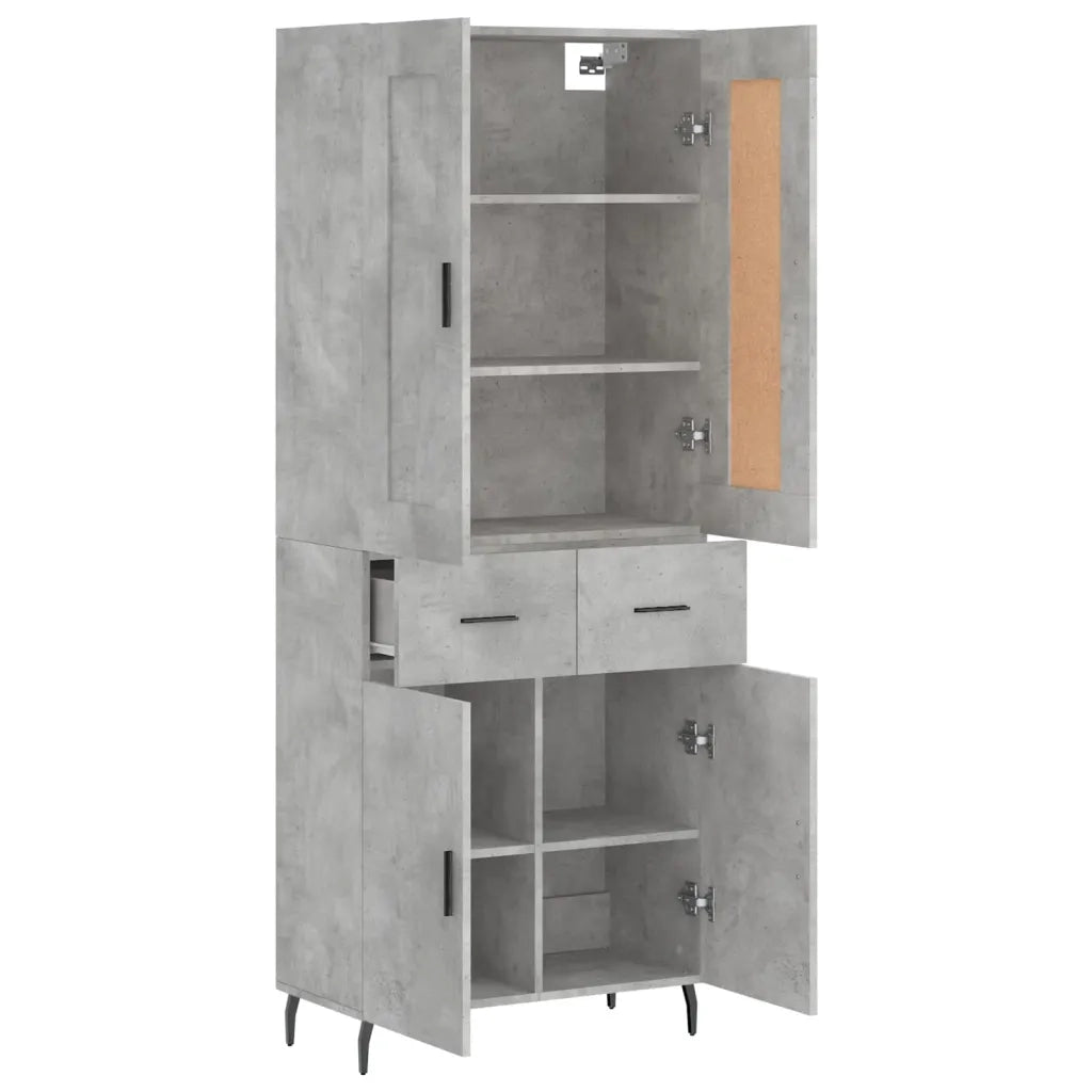 Credenza Grigio Cemento 69,5x34x180 cm in Legno Multistrato 3199893