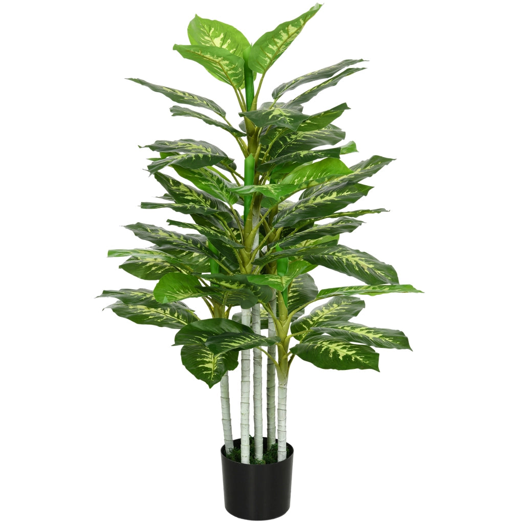 Pianta Artificiale Decorativa con Vaso ¨C zephmum ¨C Nero 120 cm per Interni Esterni Giardino