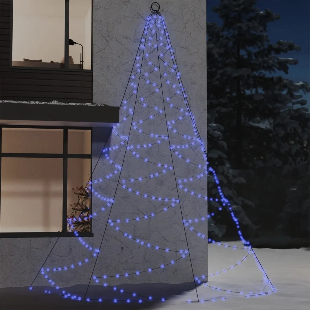Albero da Parete con Gancio Metallico 720 LED Blu 5 m 328646