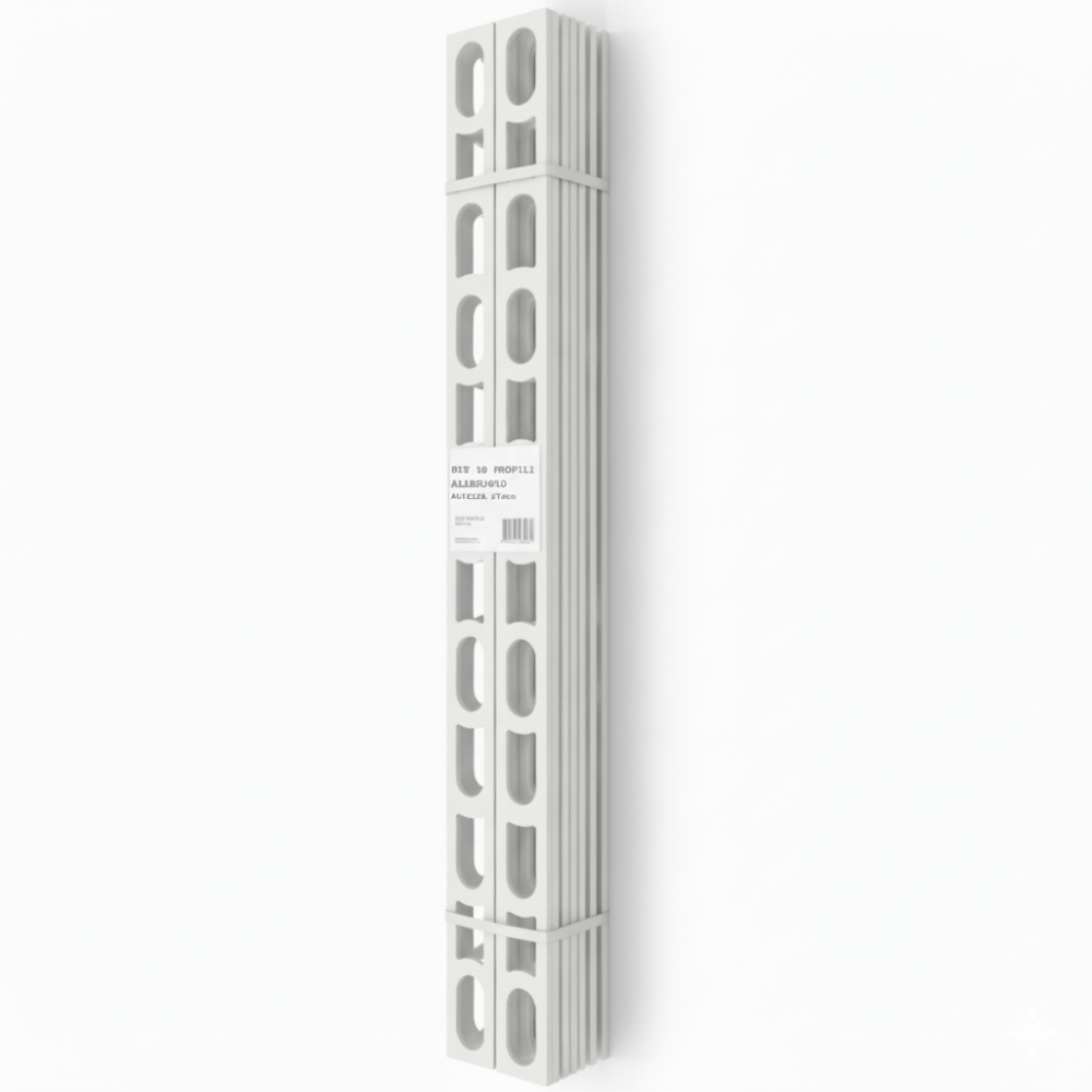 Profili in alluminio verniciato colore bianco luna 103 a l per finitura parete proangle *** pezzi 10 pz, confezione 1