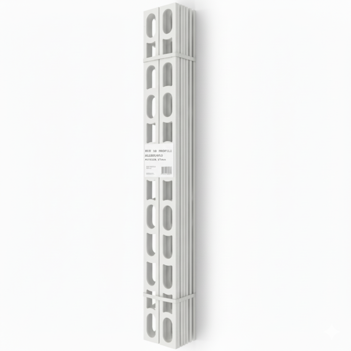 Profili in alluminio verniciato colore bianco luna 103 a l per finitura parete proangle *** pezzi 10 pz, confezione 1