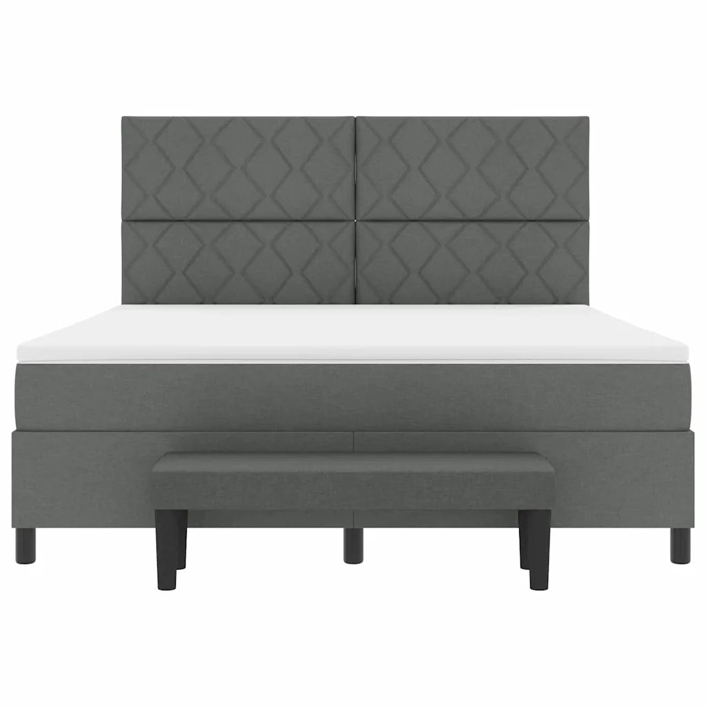 Letto a molle con testiera Grigio scuro 180 x 200 cm Tessuto 3344164