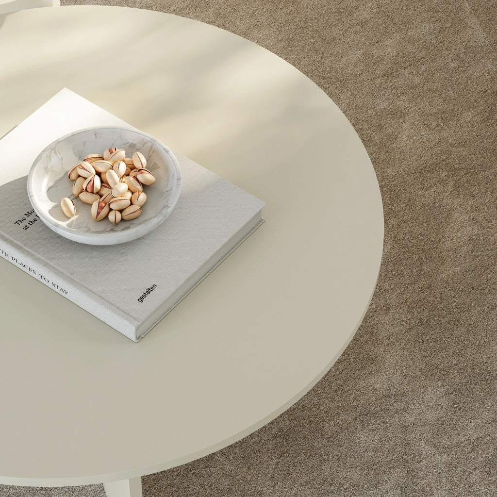 Set di 2 Tavolini Rotondi Verummetka con Basi Incrociate - color Avena Oatmeal [en.casa]