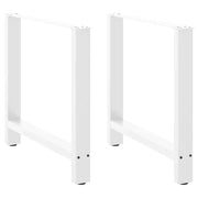Set di 2 gambe per tavolo da pranzo in acciaio 70 x 72-73 cm design moderno con piedini regolabili bianco 02_0057549