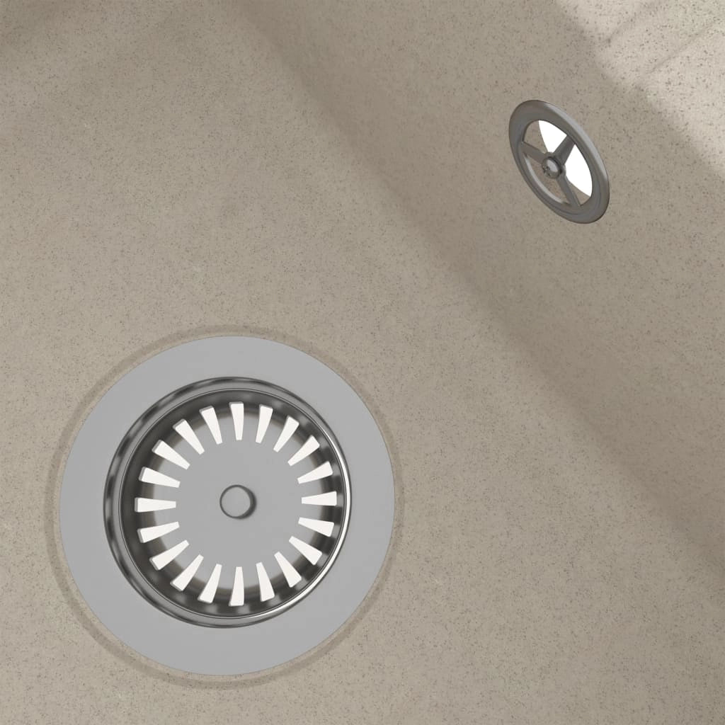Lavello da cucina con foro troppopieno 58 x 44 cm granito grigio 02_0002422