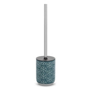 Portascopino da terra in ceramica turchese cobalto con setole nere  Circus