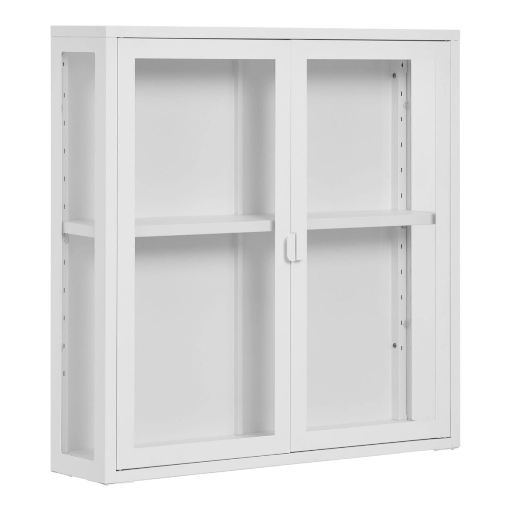 Vetrinetta Pensile Brisbane, Bianco, Metallo, 18x80x80 cm
