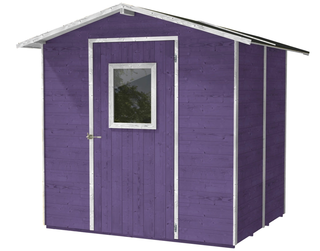 Casette Box da Giardino in Legno Porta Utensili 200x245x214 cm con Porta e Finestra Ecla Lilla