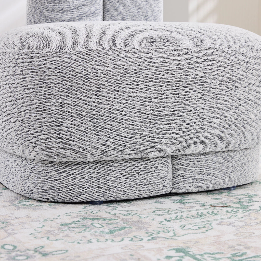 POUF imbottito a forma di coniglio in tessuto grigio antico bianco