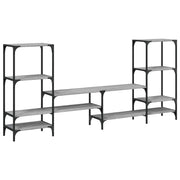 Mobile TV multimediale mensola TV credenza TV sala da pranzo soggiorno camera da letto Sonoma 206,5 x 28,5 x 95 cm legno ingegnerizzato grigio 02_0028440