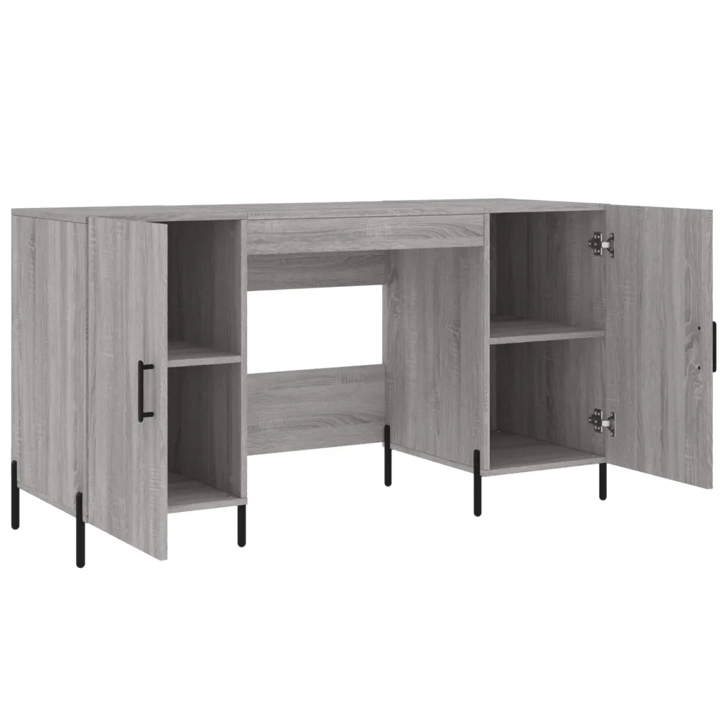 Scrivania | Tavolo da Ufficio Grigio Sonoma 140x50x75 cm in Legno Multistrato