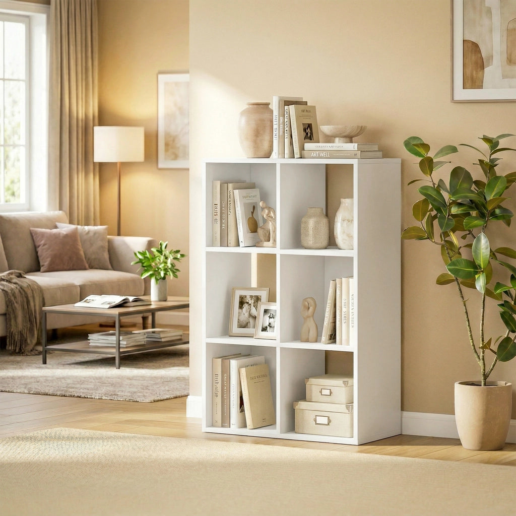 Libreria a 3 Ripiani Stile Moderno con Stabilizzatori ¨C Zephmum ¨C Bianco 60x24x80