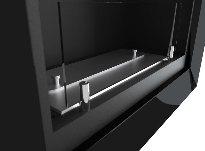 Camino a Bioetanolo da Parete/Incasso 55x79 cm Frame 550 Nero