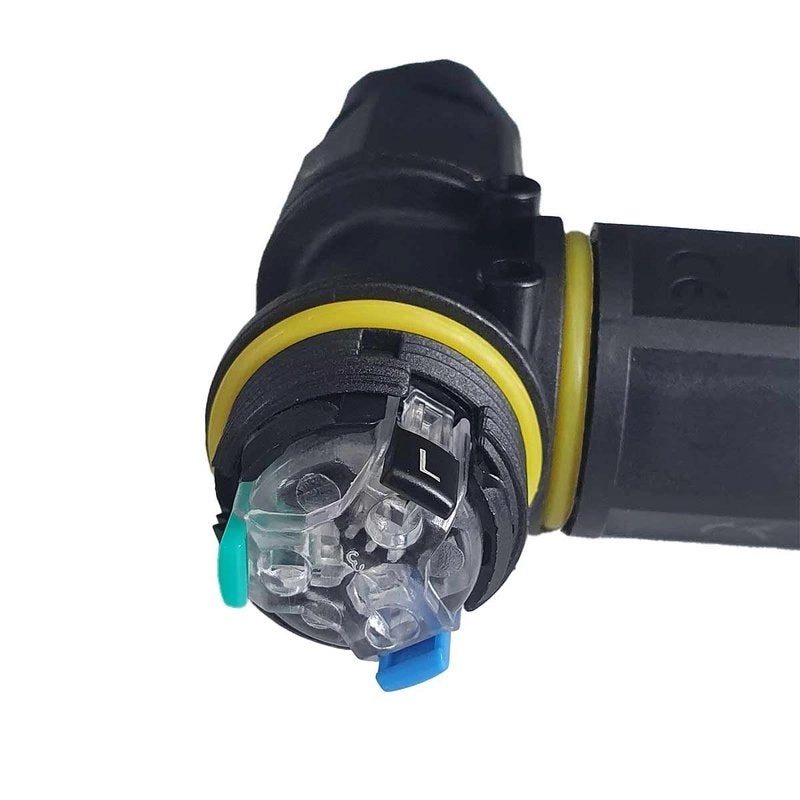 2 Connettori Veloce IP68 Forma T 3 Posti per Cavo Elettrico 6 12mm 125x80x30mm