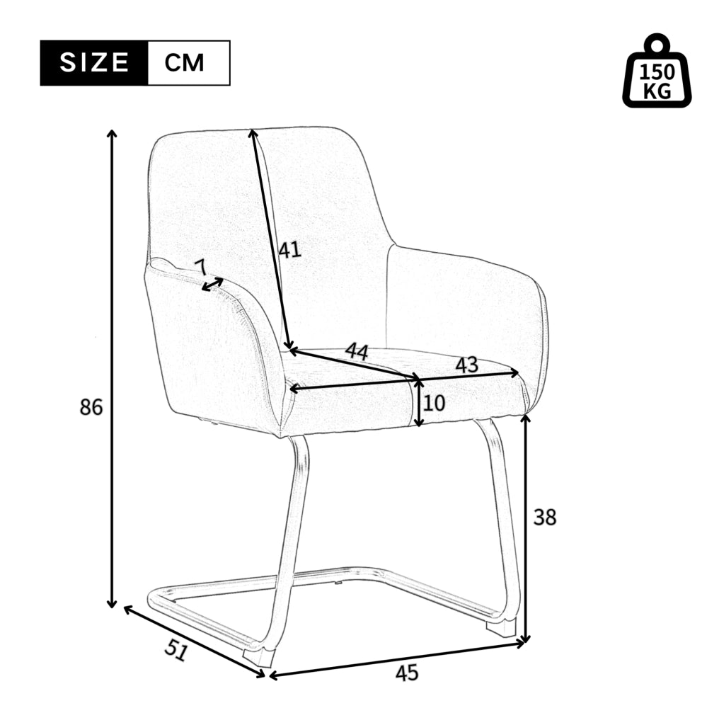 Set di 2 sedie da pranzo grigie in pelle microfibra con braccioli
