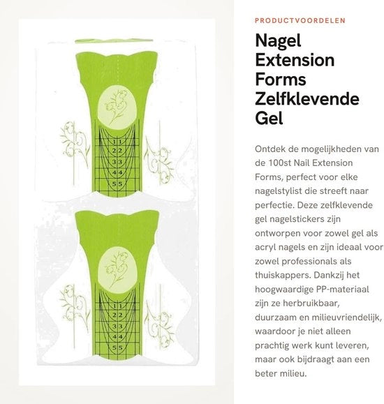 Nageli Extensioni a Forma 100st - Forme Autoadesive per Unghie - Materiale PP Riciclabile - Resistente all'Acqua/Duraturo - Buona Aderenza - Guida Precisa - Forme per Unghie