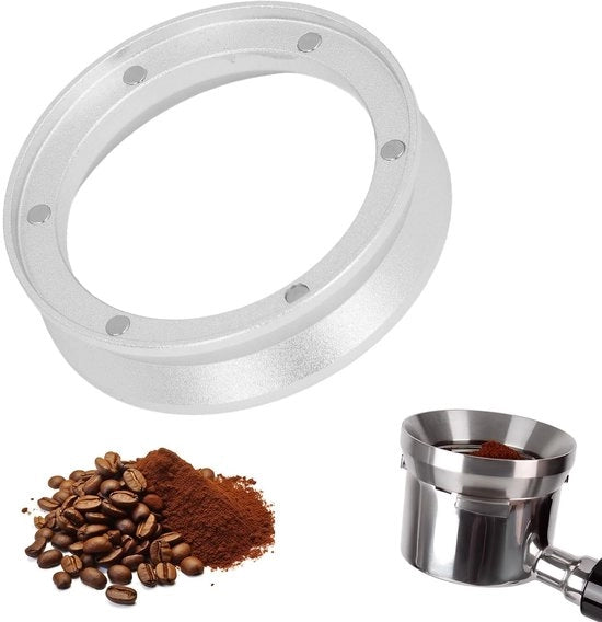 Misuratore Dose Espresso in Alluminio - Compatibile con Portafiltro 51/53/58mm - Progettato per Minimizzare la Formazione di Polvere - Realizzato in Materiale Duraturo - Peso circa 52 g