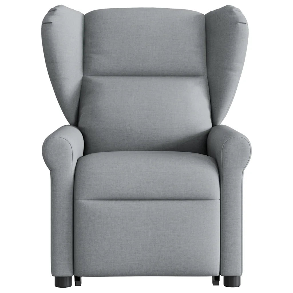 Poltrona Alzapersona Reclinabile Grigio Chiaro in Tessuto 3303374
