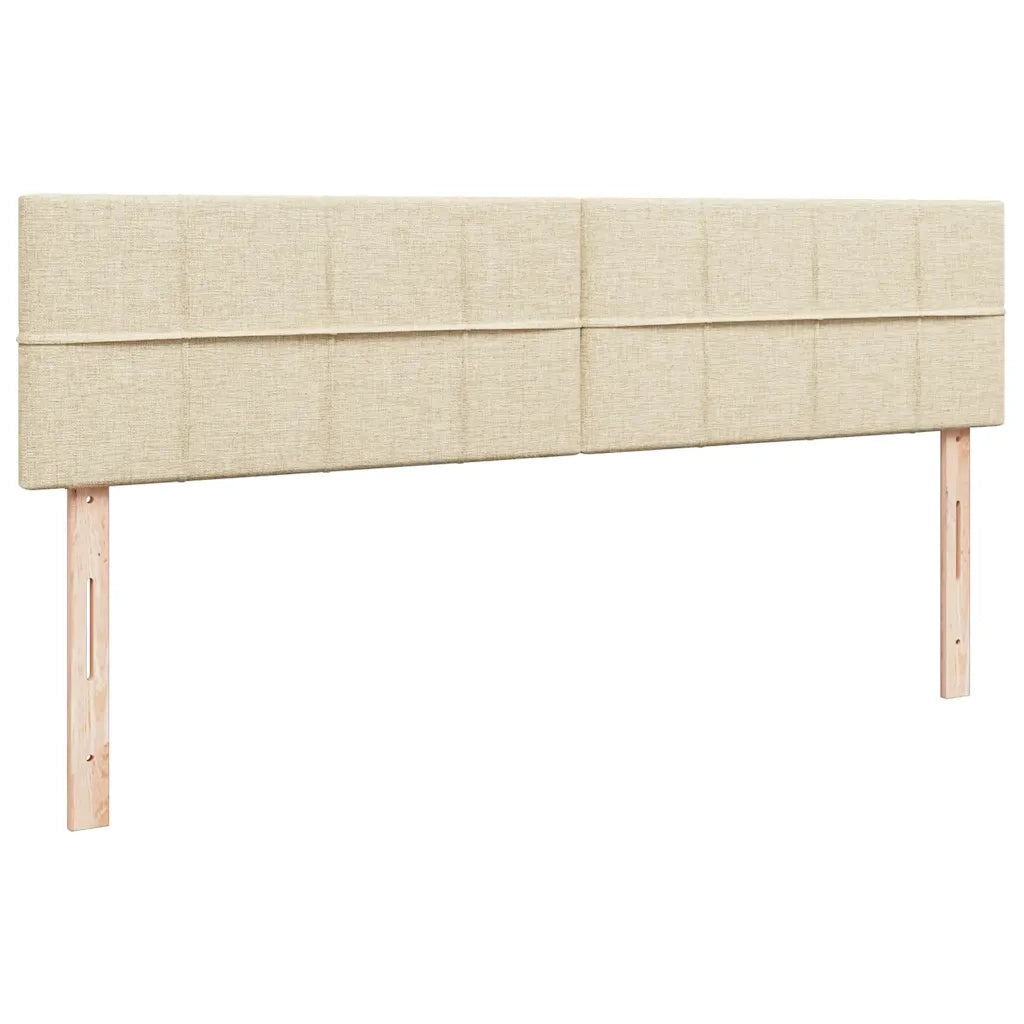 Struttura Letto Pouf con Materassi Crema 160x200 cm in Tessuto 3311992