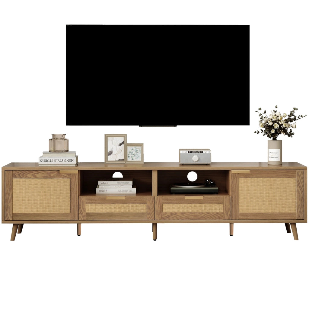 Cassettiera TV in truciolato color Rovere; 200 cm