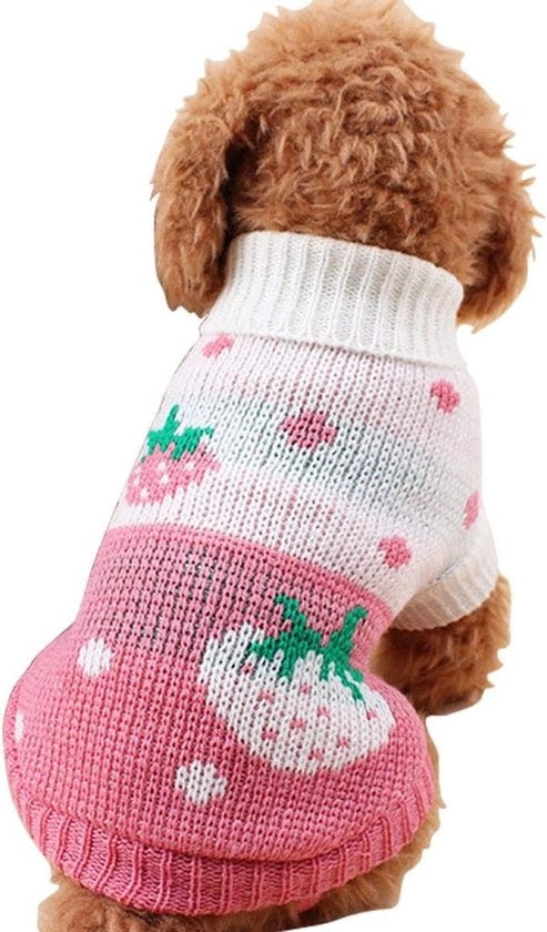 Tuta per cani classica con cuore di fragola, rosa (XS)