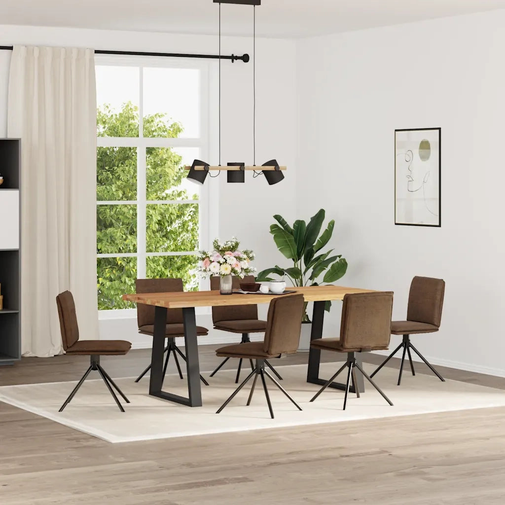 Sedie da Pranzo 6 pz Marroni in Similpelle Scamosciata 3315648