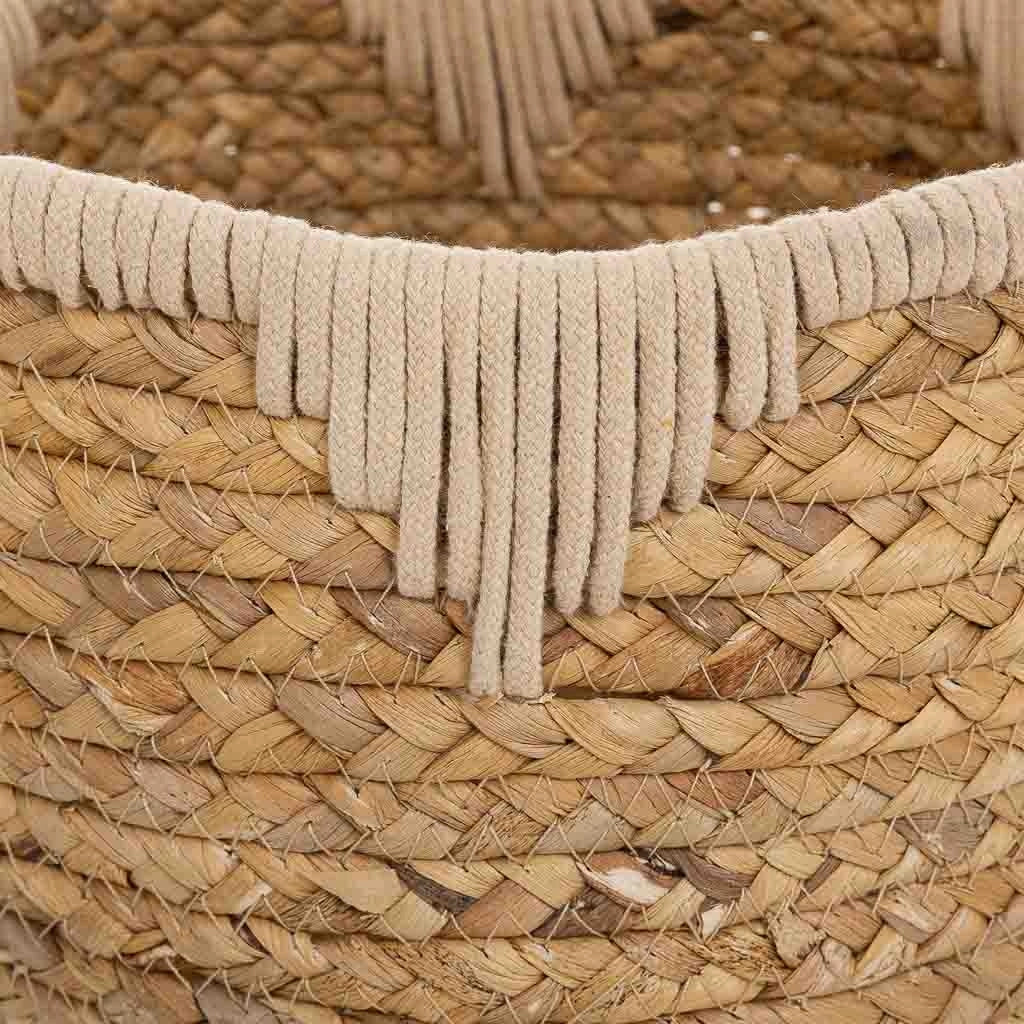Cesto in fibra naturale e cotone bianco D27x20