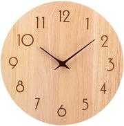 Orologio da Parete in Legno di Quercia Silenzioso 30cm con Puntatore con Punti di Orientamento