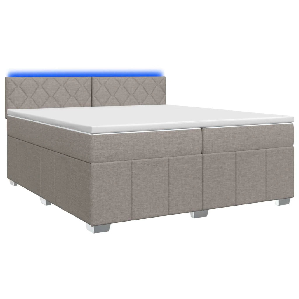 Letto box spring con materasso Tortora 200 x 200 cm Tessuto 3452765