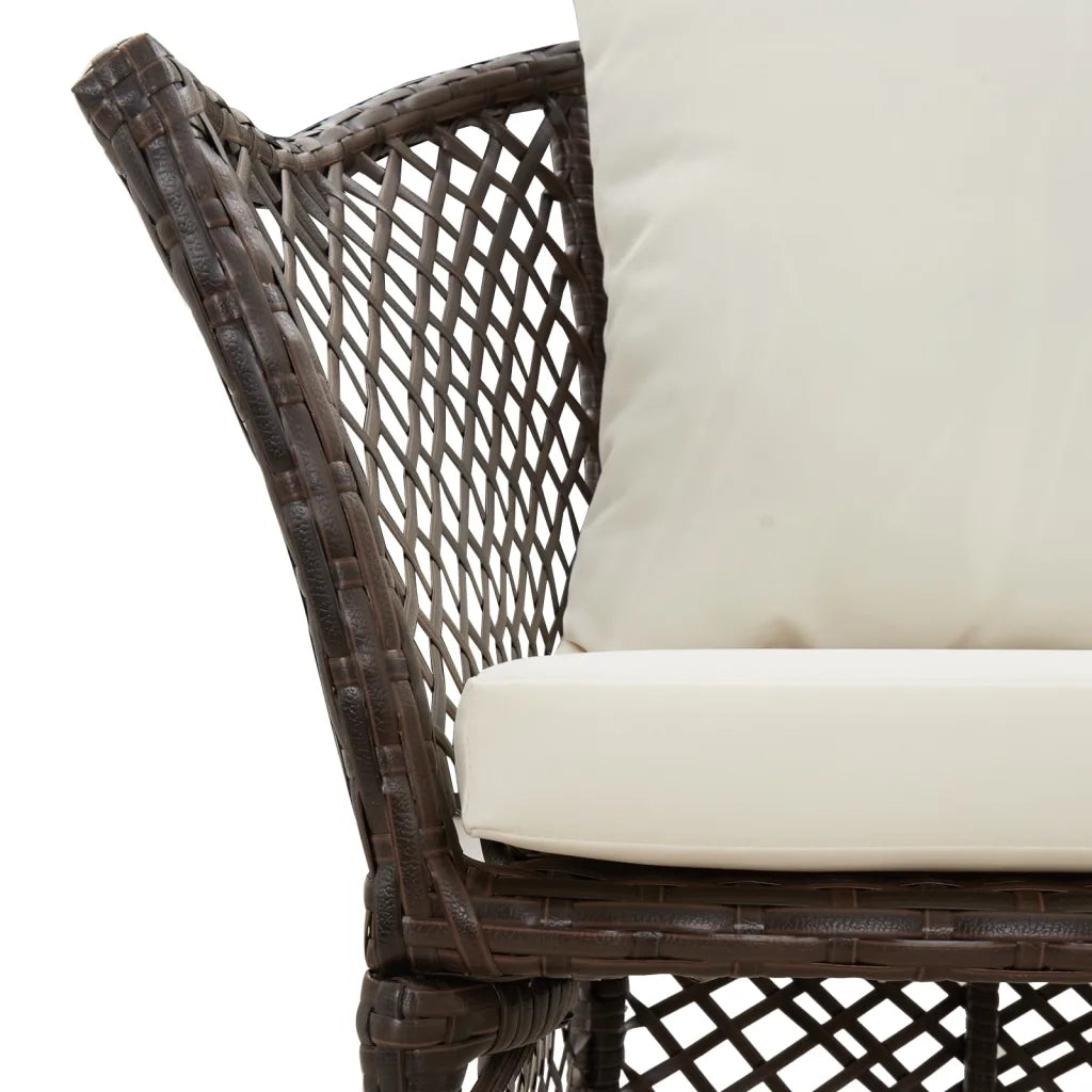 Set Divani da Giardino 2 pz con Cuscini in Polyrattan Marrone 319686
