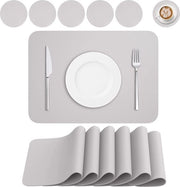 Set di 12 mattonelle per tavolo lavabili e antiscivolo - PVC mattonelle (41 x 31 cm) - lavabili e termoresistenti - grigio chiaro