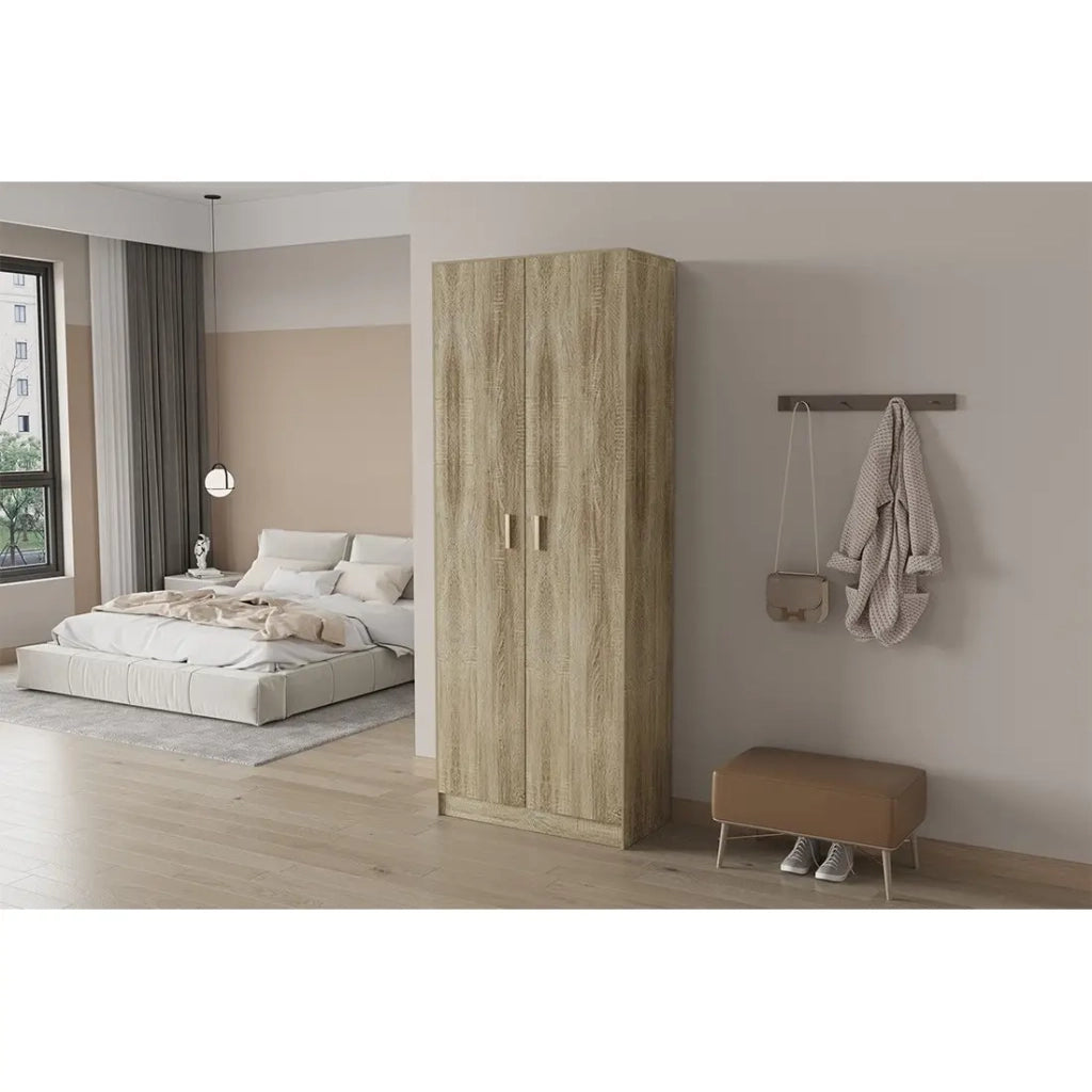Armadio 2 porte TOLLY – Quercia Sonoma – H195 cm