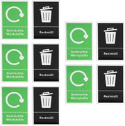 Etichette per la raccolta differenziata 10 pezzi - Adesivo autoattacco - Impermeabile - Etichette per rifiuti generali - Raccolta mista - 150 x 100 mm